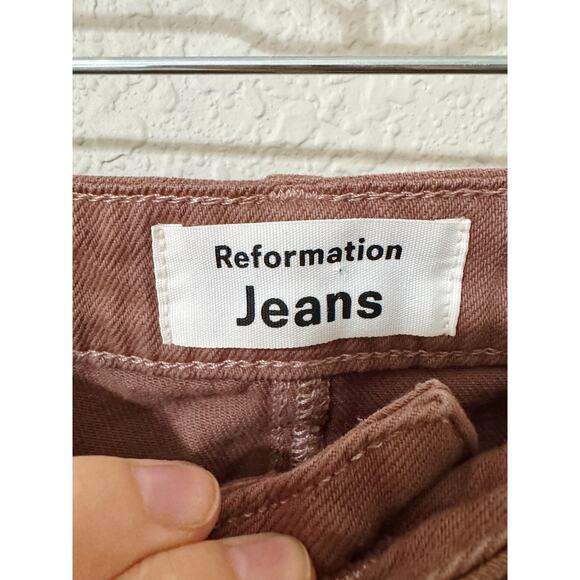 Reformation Lexi High Rise Wide Leg Jeans in Rye Brown Size 27 - Picture 6 of 8
